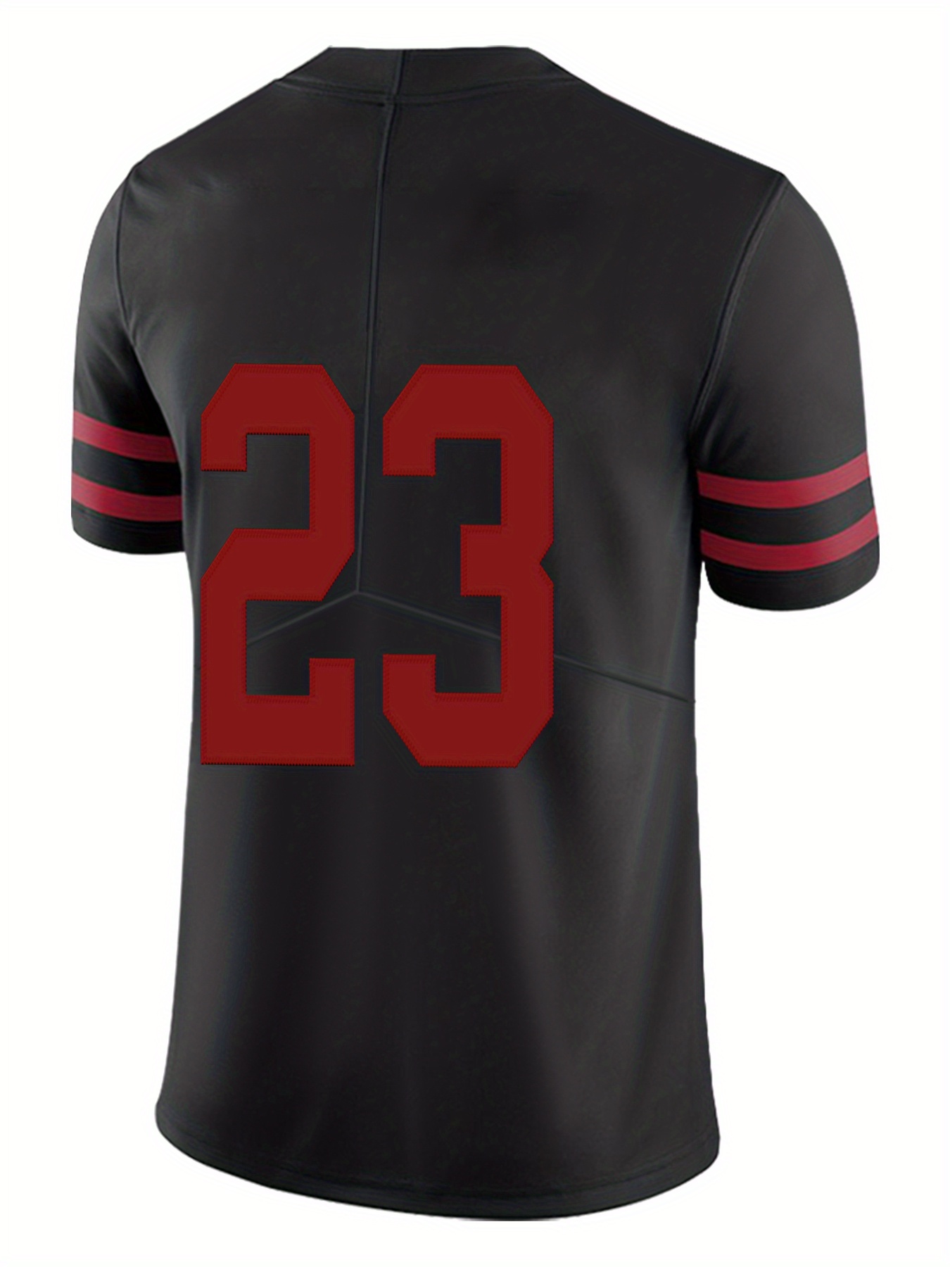 Men's Black #23 Breathable Rugby Jersey Active V Neck Short - Temu