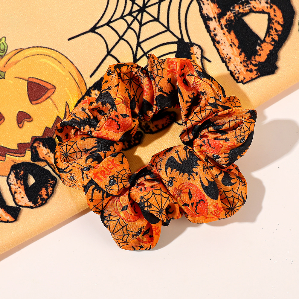 Halloween Hair Scarves Tie Pumpkin Skull Pattern Hair Ring Ponytail Holder  Hair Rope Women Girls Hair Accessories - Temu