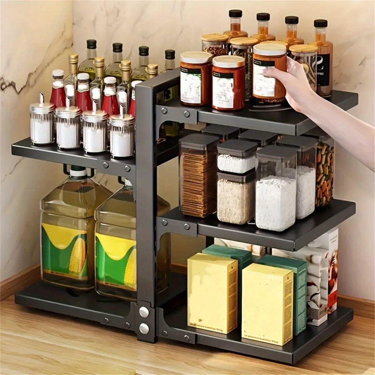 Rust proof 3 tier Spice Rack Organizer For Kitchen - Temu