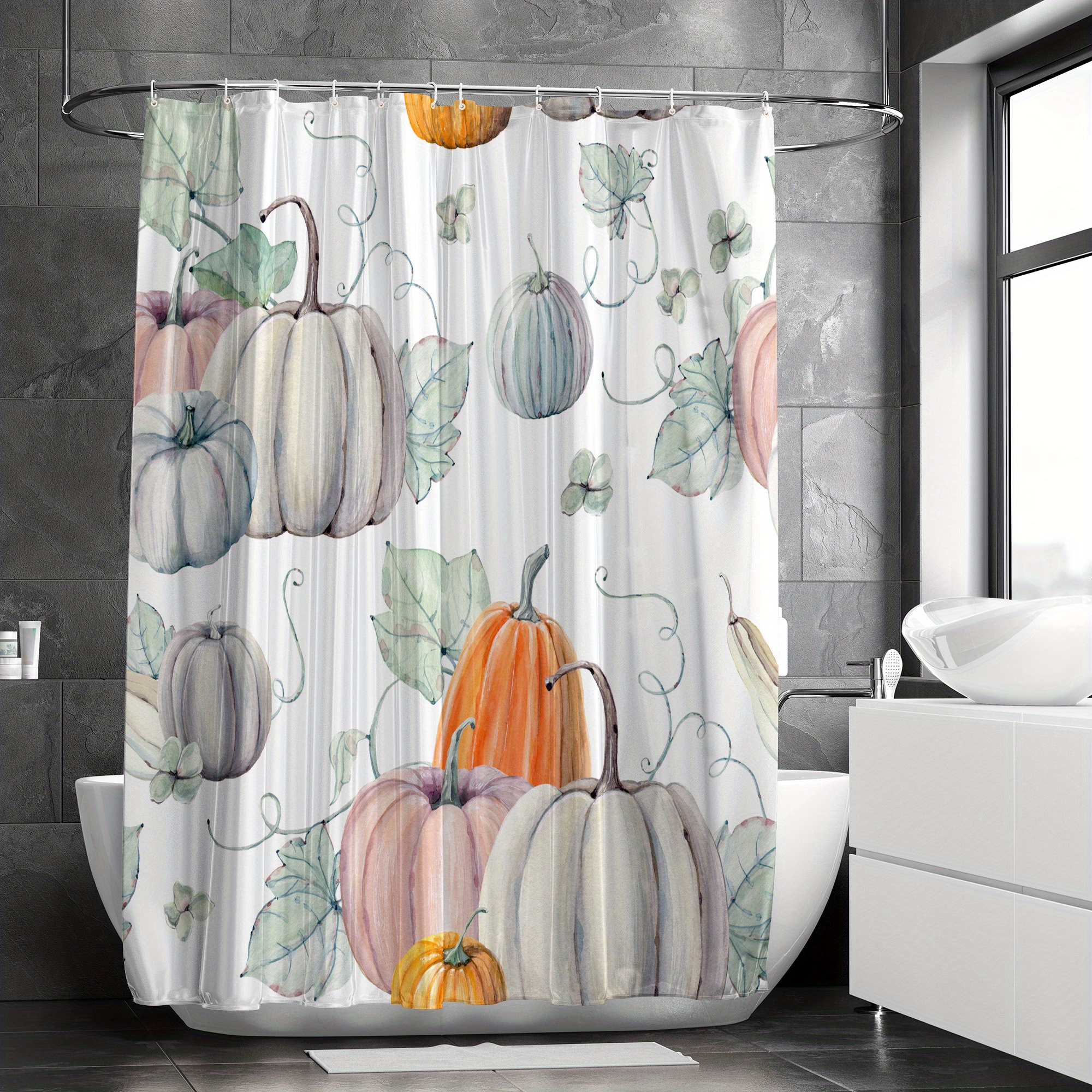 Fall Pumpkins and Leaves Shower Curtain Shower Curtain 