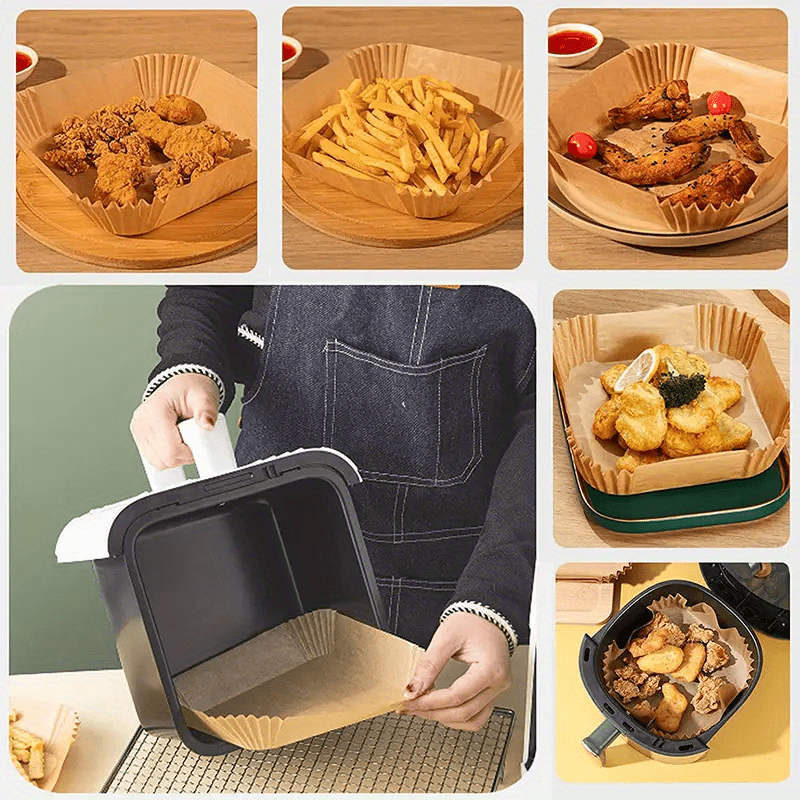 Disposable Air Fryer Liners (top ), Rectangle Paper Air Fryer Liner Pots,  Paper Basket Bowls, Baking Trays, Oven Accessories, Baking Tools, Kitchen  Gadgets, Kitchen Accessories - Temu