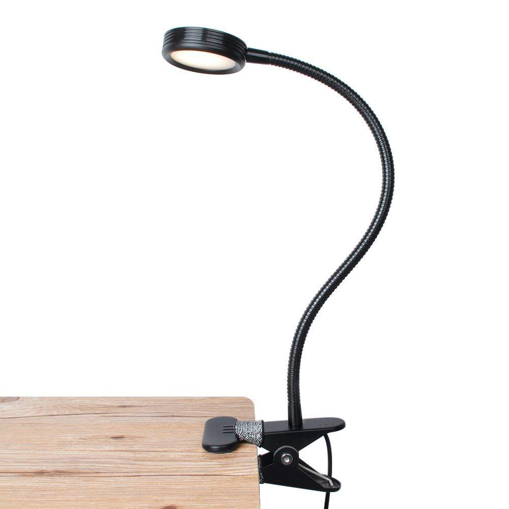 Lámpara de escritorio con clip, luz de escritorio con rotación de 360  degree para estudiar el atril de música de la sala de estar Blanco jinwen  Clip en la luz del libro