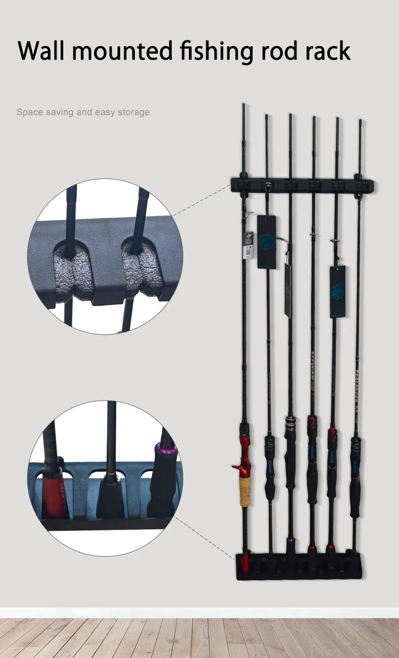 Multifunctional Fishing Rod Display Rack Wall Mounted Lure - Temu