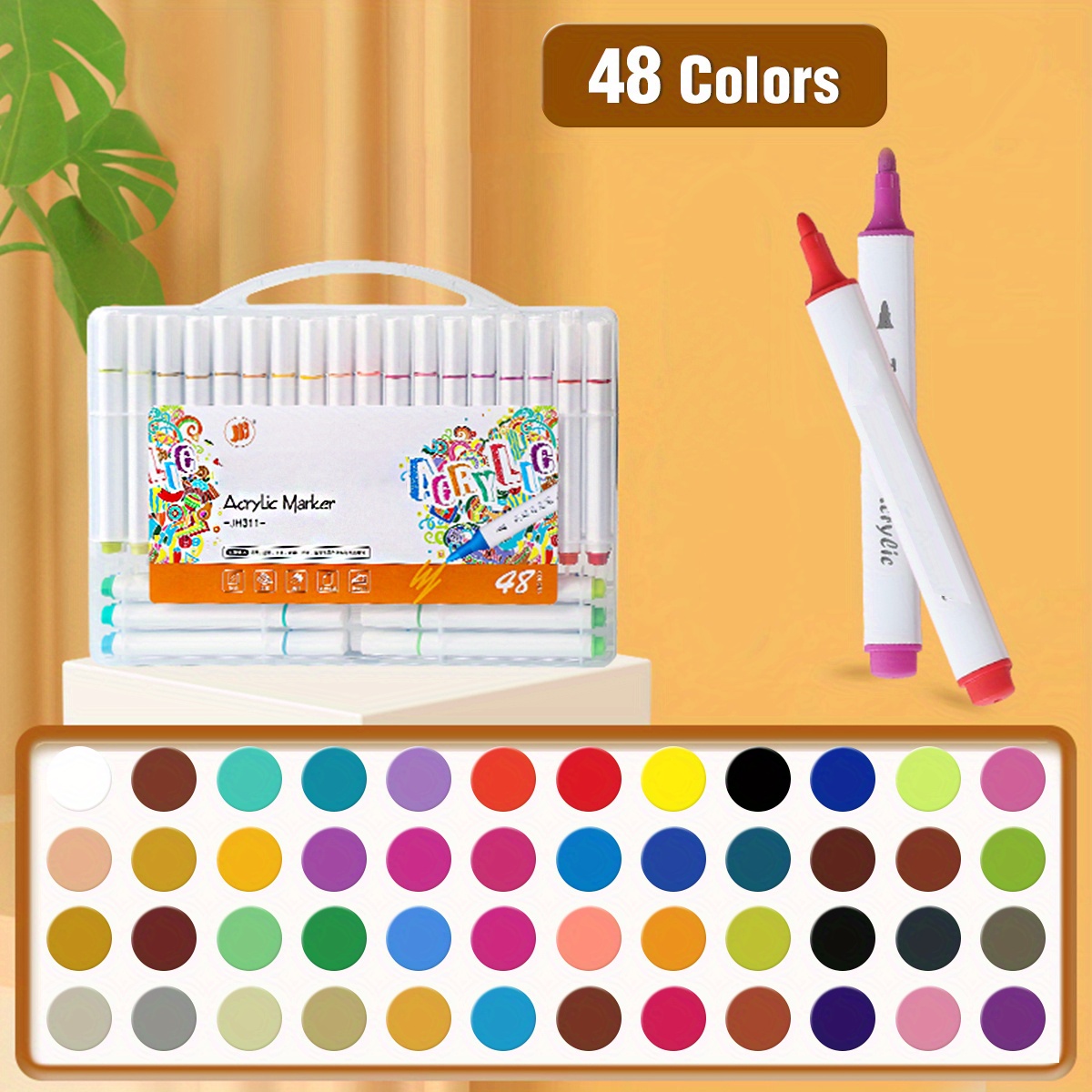 48/36/24/12 Colors Acrylic Paint Marker Set Art Markers Painting