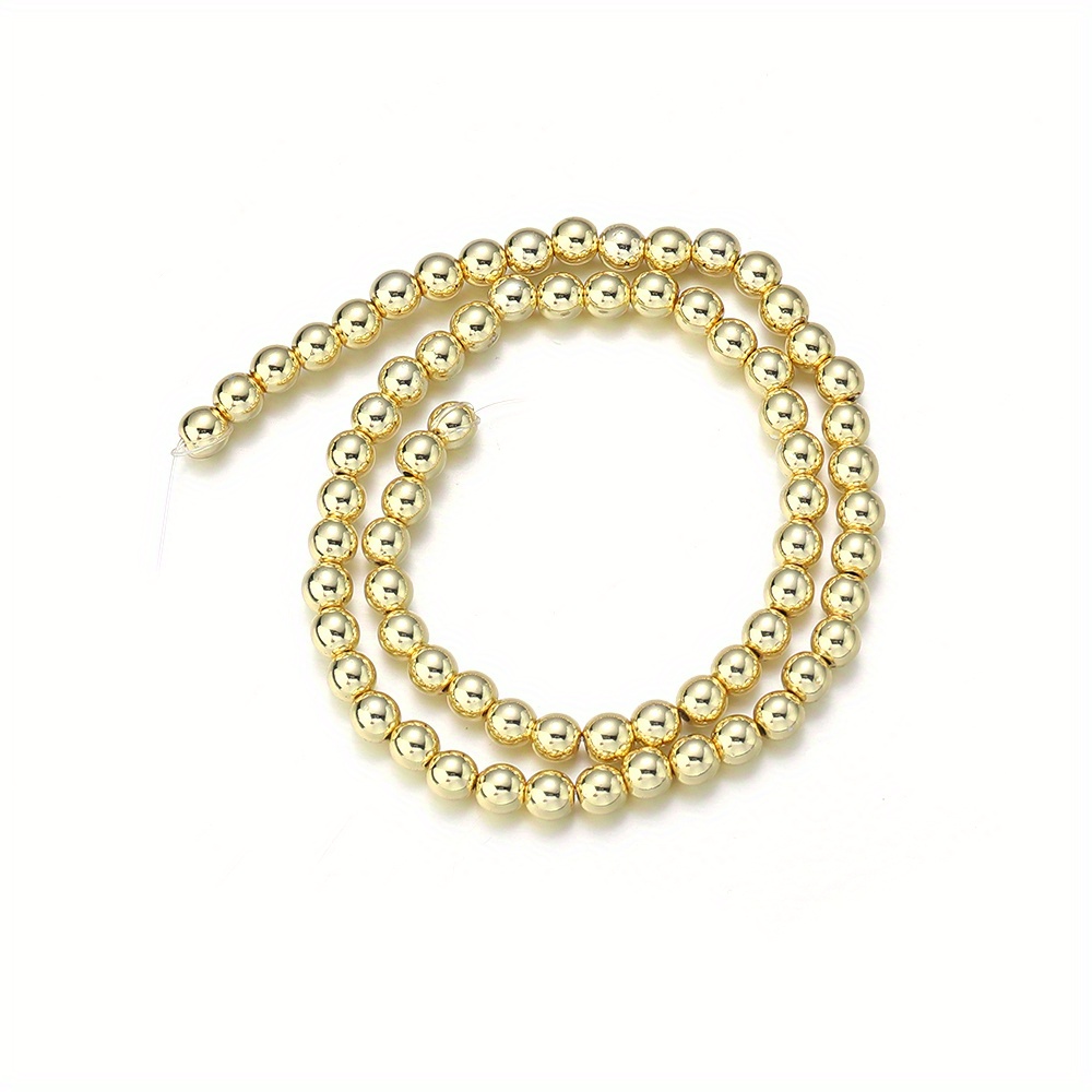 1 Strand 14K Gold Plated Hematite Beads for DIY Jewelry Making