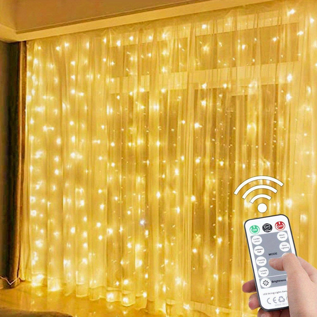 Rideau String Lights 300 LED Lumières de Fenêtre pour les Fêtes de