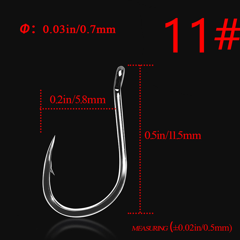 Fishing Circle Hook Barb Size 1/0 14# Single Jig Hook - Temu