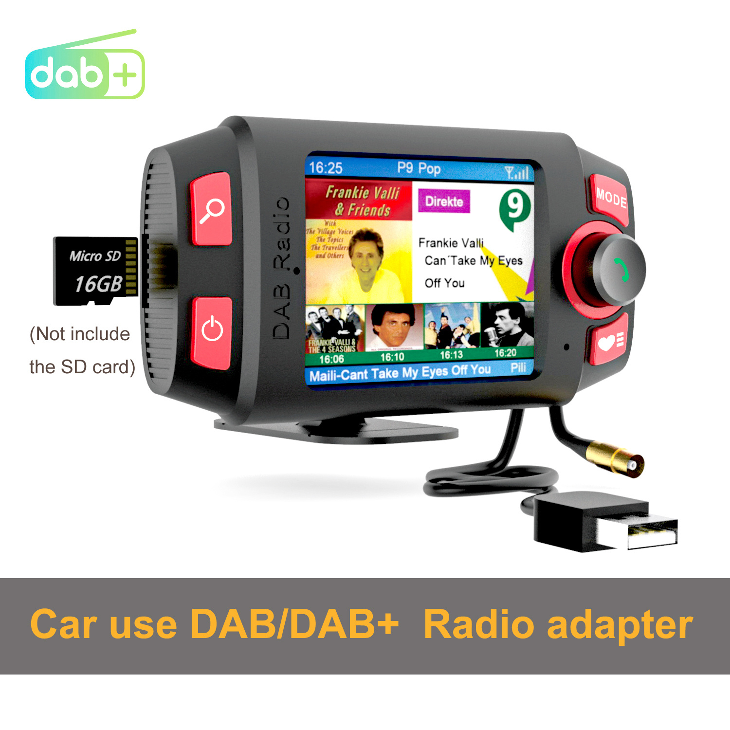 DAB DAB+ Radio Receiver Antenna, Car Digital Radio Receiver Car Radio  Aerial with MCX Male Port