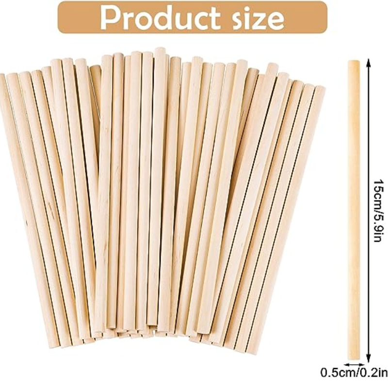 Woodpeckers Crafts, DIY Unfinished Wood 12 x 1/8 Dowel Rods, Pack of 500
