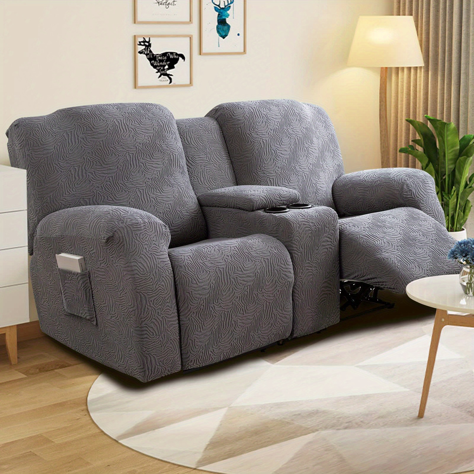 Covers for reclining loveseat best sale with console