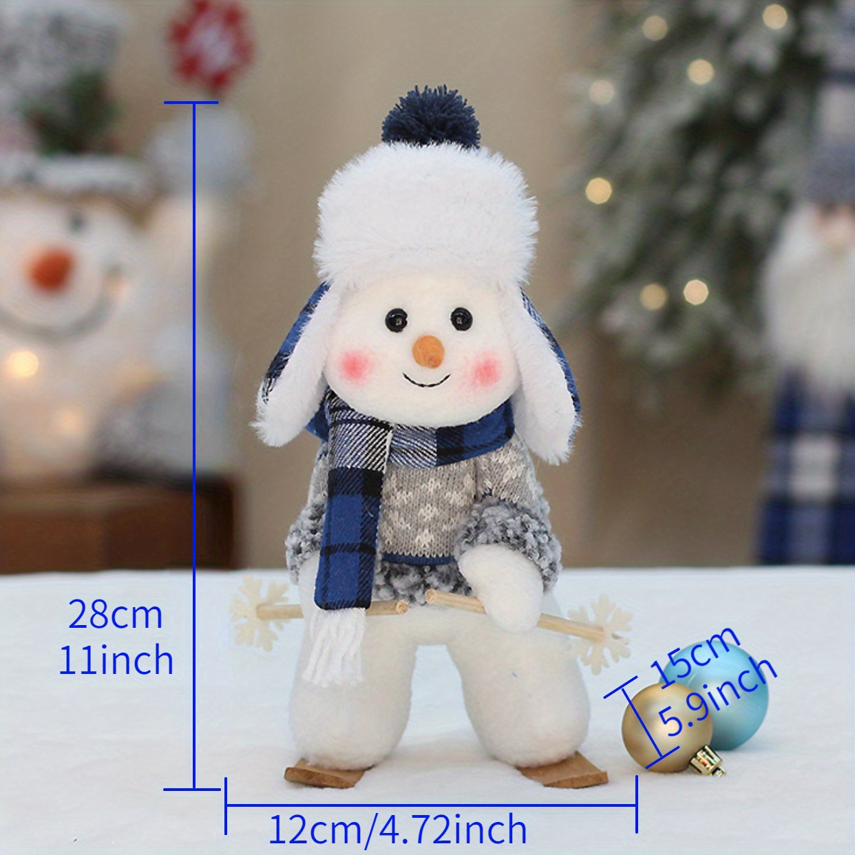 Christmas Cute Plush Snowman Decor Ornament Fabric Snowman - Temu