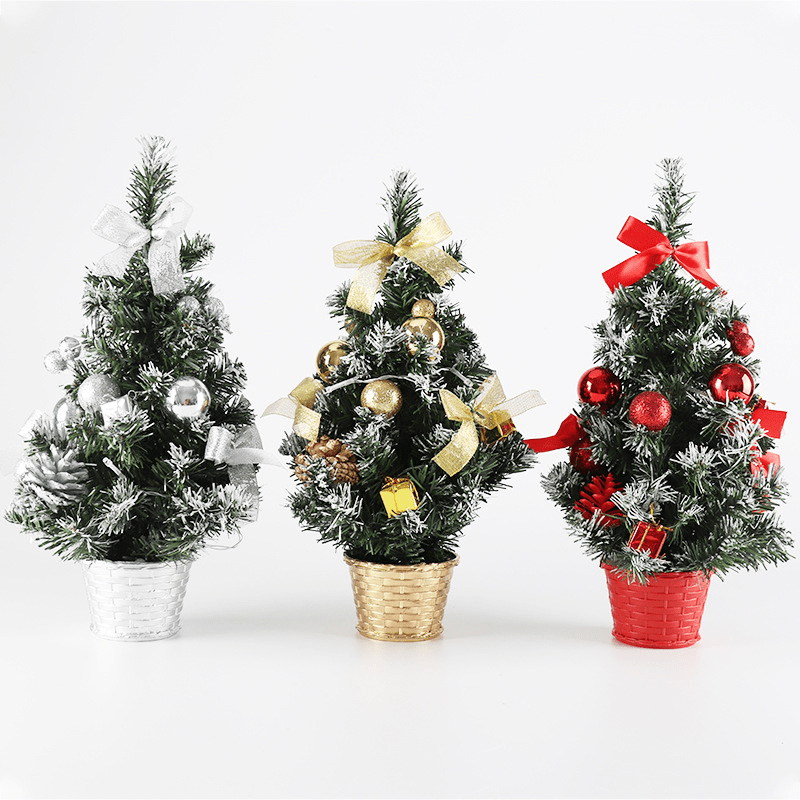 Artificial Mini Christmas Trees, 43pcs Mini Pine Tree for Miniature Scenes Designing Christmas Table Top and Xmas Holiday Party Decor The Holiday Aisl