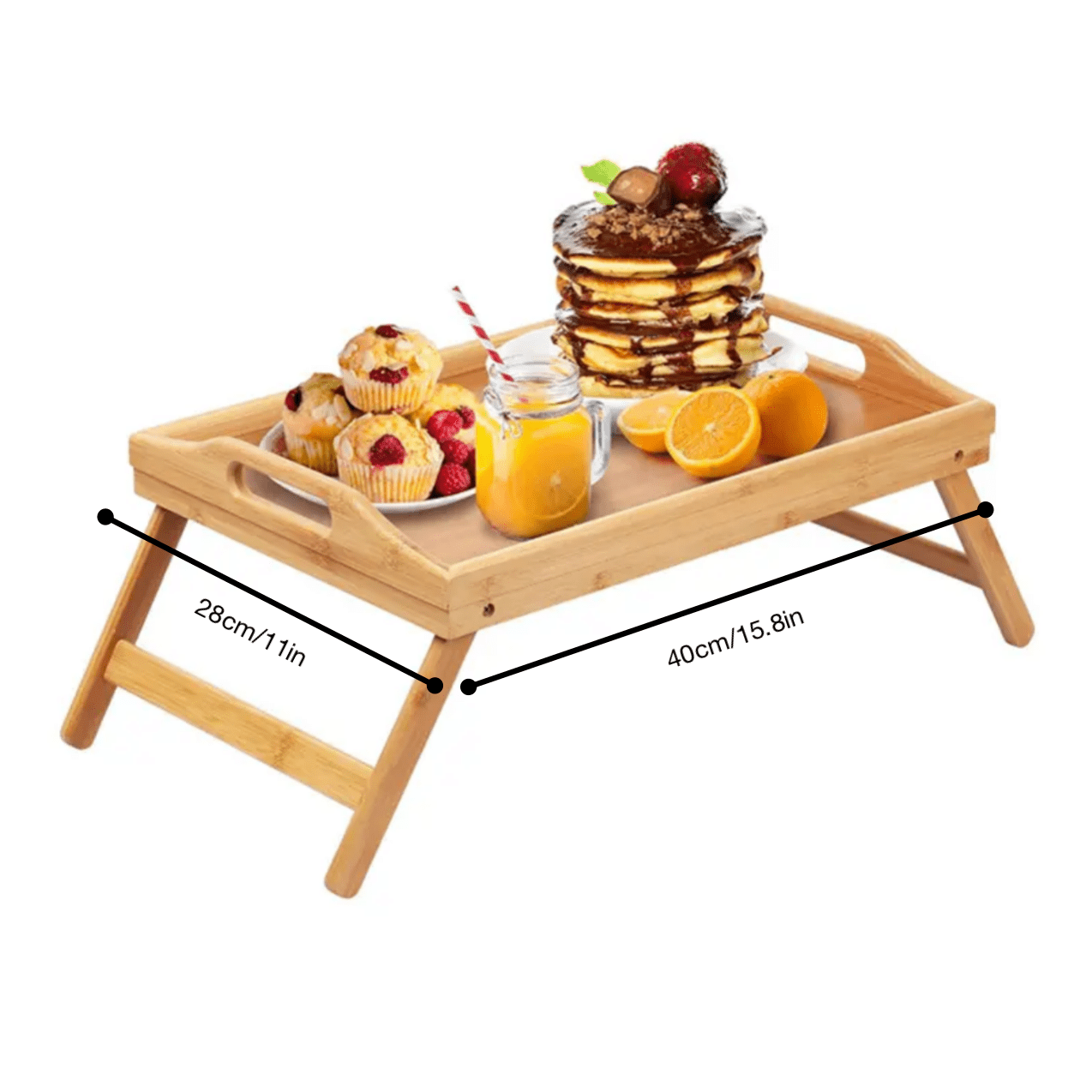 Plateau de lit pliable en bambou - table de petit-déjeuner plateau de  service support de table de lit portable - Sunu Equipement