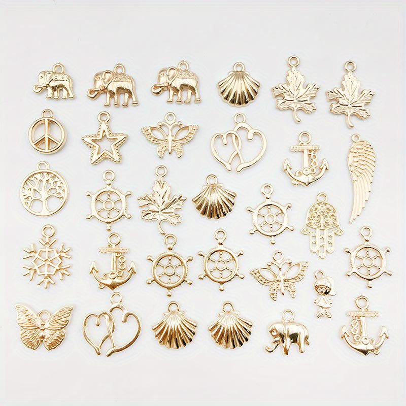 Mix Random Zinc Alloy Kc Golden Pendants Various Styles - Temu