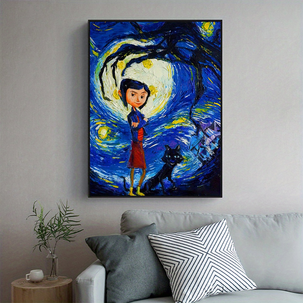 Anime Pictures Canvas Paintings Vintage Wall Art Little Girl Temu