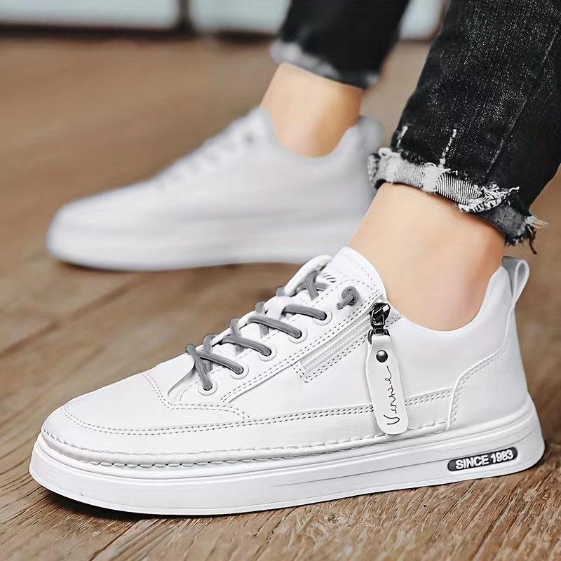 Buy White Side Zipper Breathable Casual Sneakers, Look Stylish