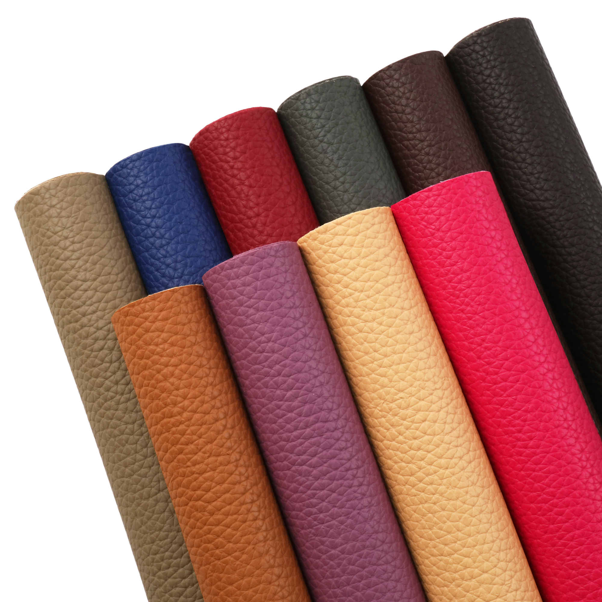 Set Of 10pcs Of Solid Color Faux Leather Sheets Measuring 7.87x12.99 Inches, Featuring A Lychee Texture, Suitable For Projects Like Earrings, Hair Bows, And Crafts, With Dimensions Of 20x33 Cm