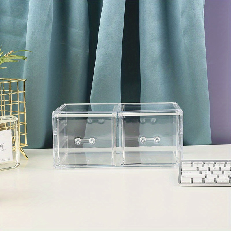 Drawer Type Storage Box Transparent Desktop Pen Box Large - Temu