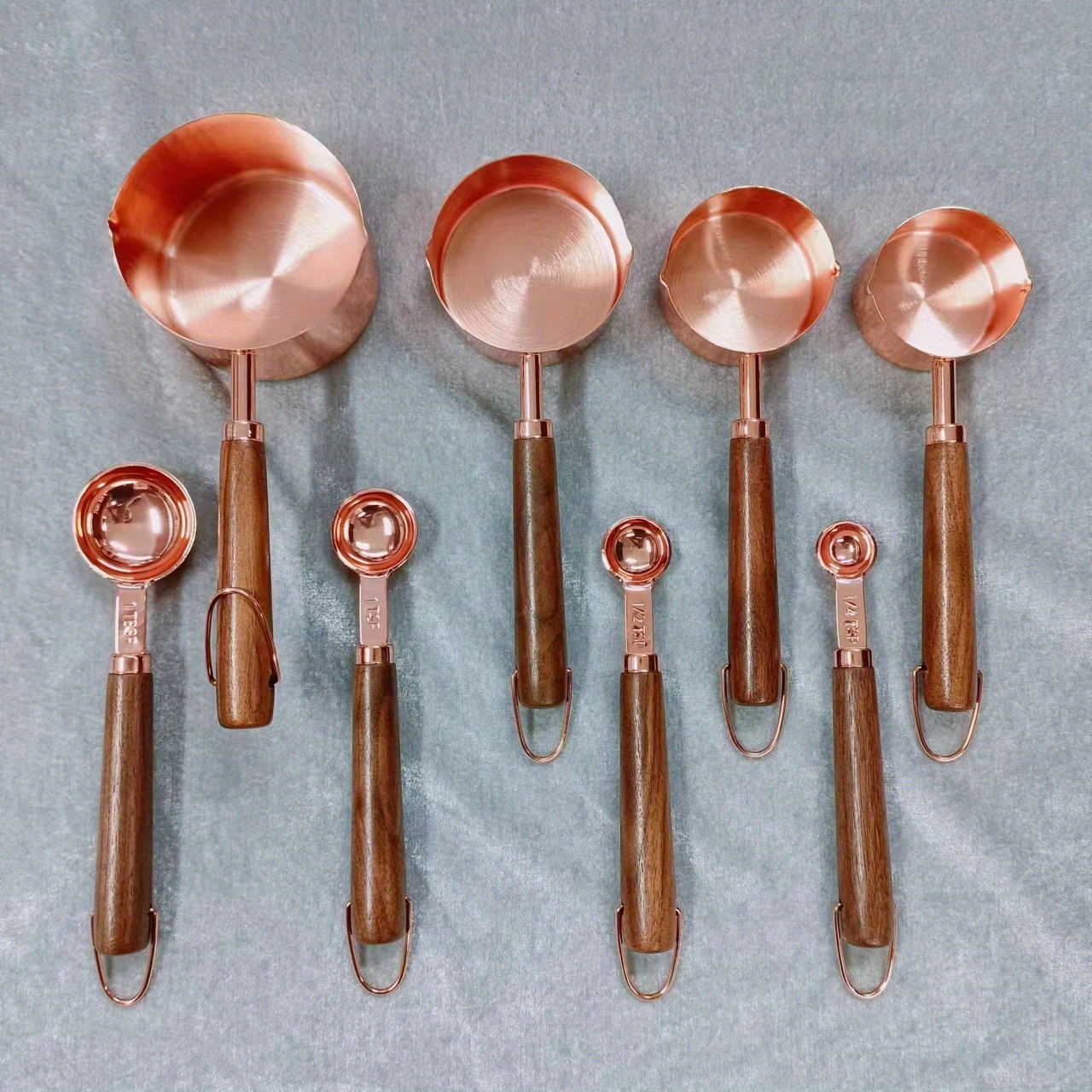 White Gold Measuring Cups And Spoons Set Cute Measuring Cups 8pc Gold  Stainless