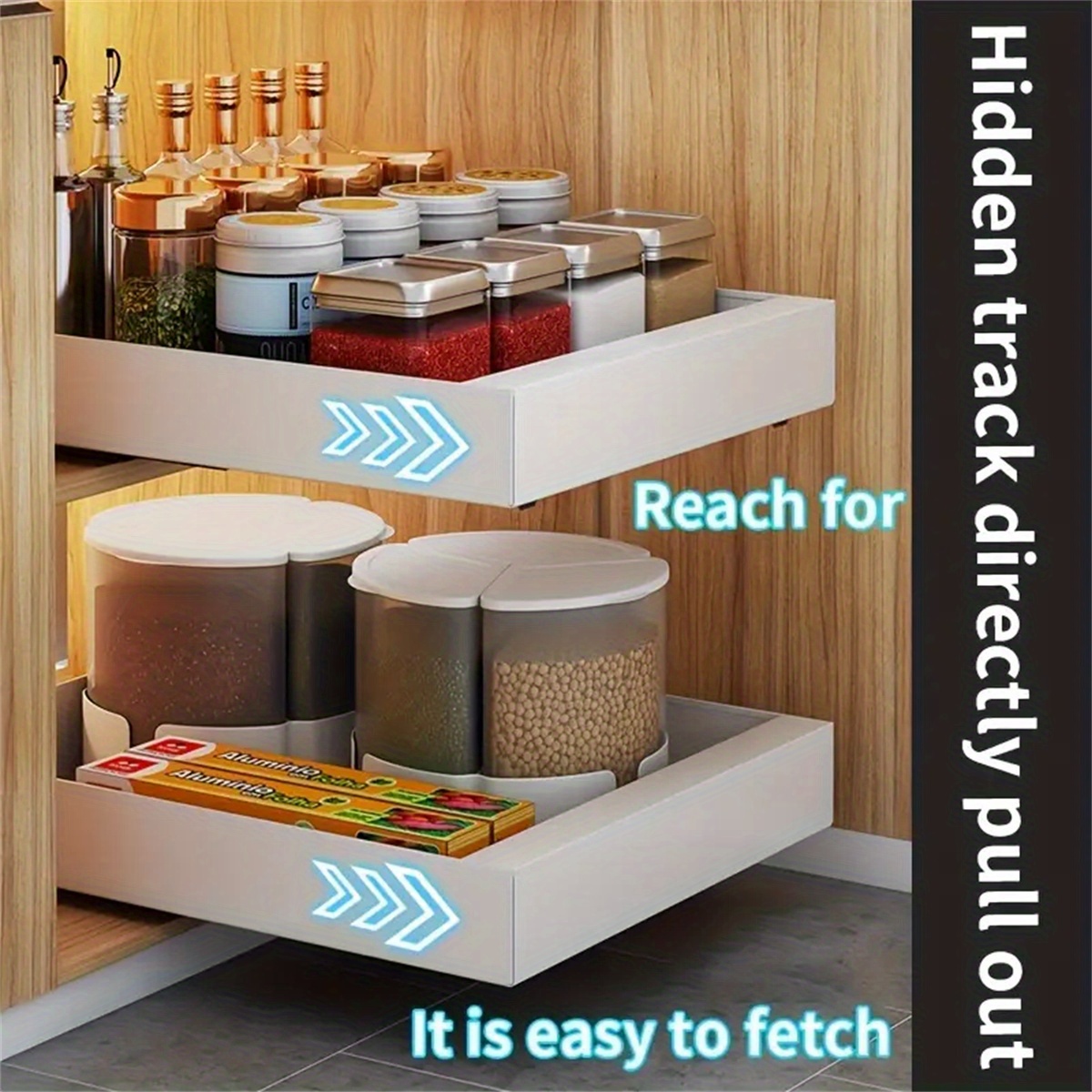 Pull-out Storage Shelf Under Cabinet, Heavy Duty Storage And Organization  Slide-out Pantry Shelves For Kitchen, Living Room, Bathroom, Household  Storage Supplies - Temu