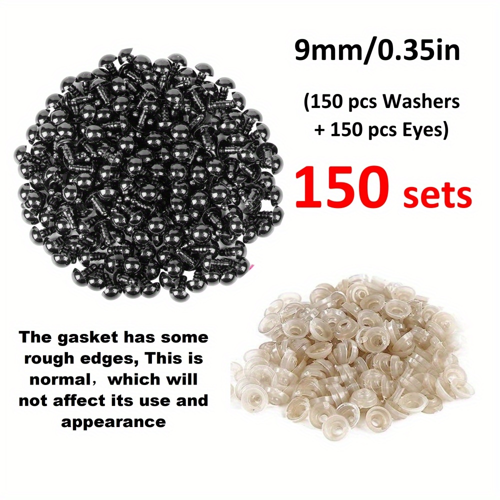 Safety Eyes 150Pcs 6-12 mm Plastic Safety Eyes Craft Eyes with 150Pcs  Washers for Amigurumi Stuffed Animal Crochet Projects Teddy Bear Puppet  Toys DIY Crafts Making 