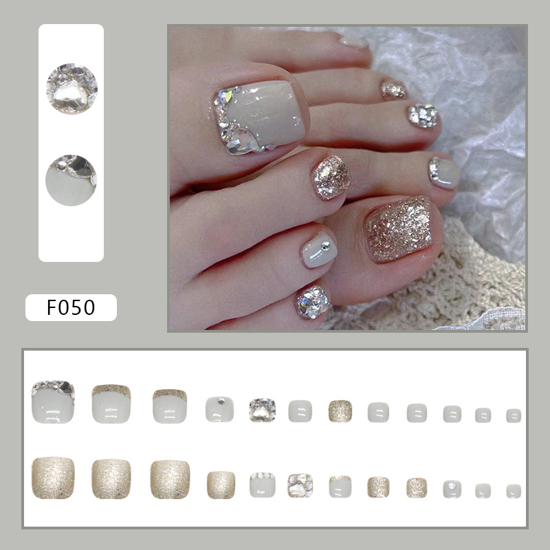 Glitter Full Diamond Wearable Nail Foot Model False Nails Love Pieces Special False Nail Stickers