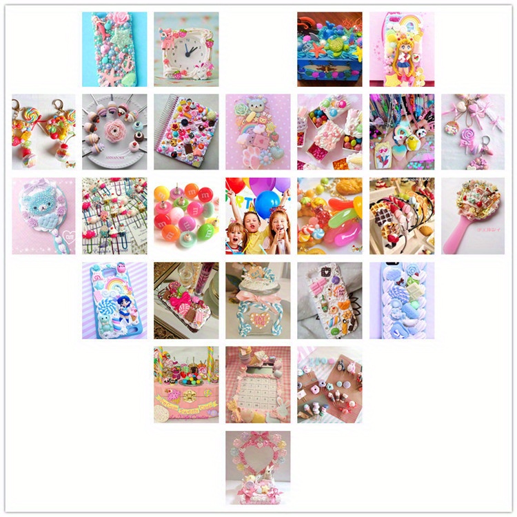 Holicolor 120pcs Slime Charms Resin Fake Candy Charms Kawaii Cute Set Mixed  Assorted Sweets Flatback Slime