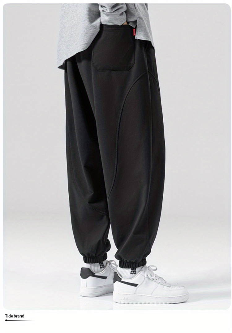 Autumn Sports Pants Men Vintage Printed Jogger Wide Leg Pants