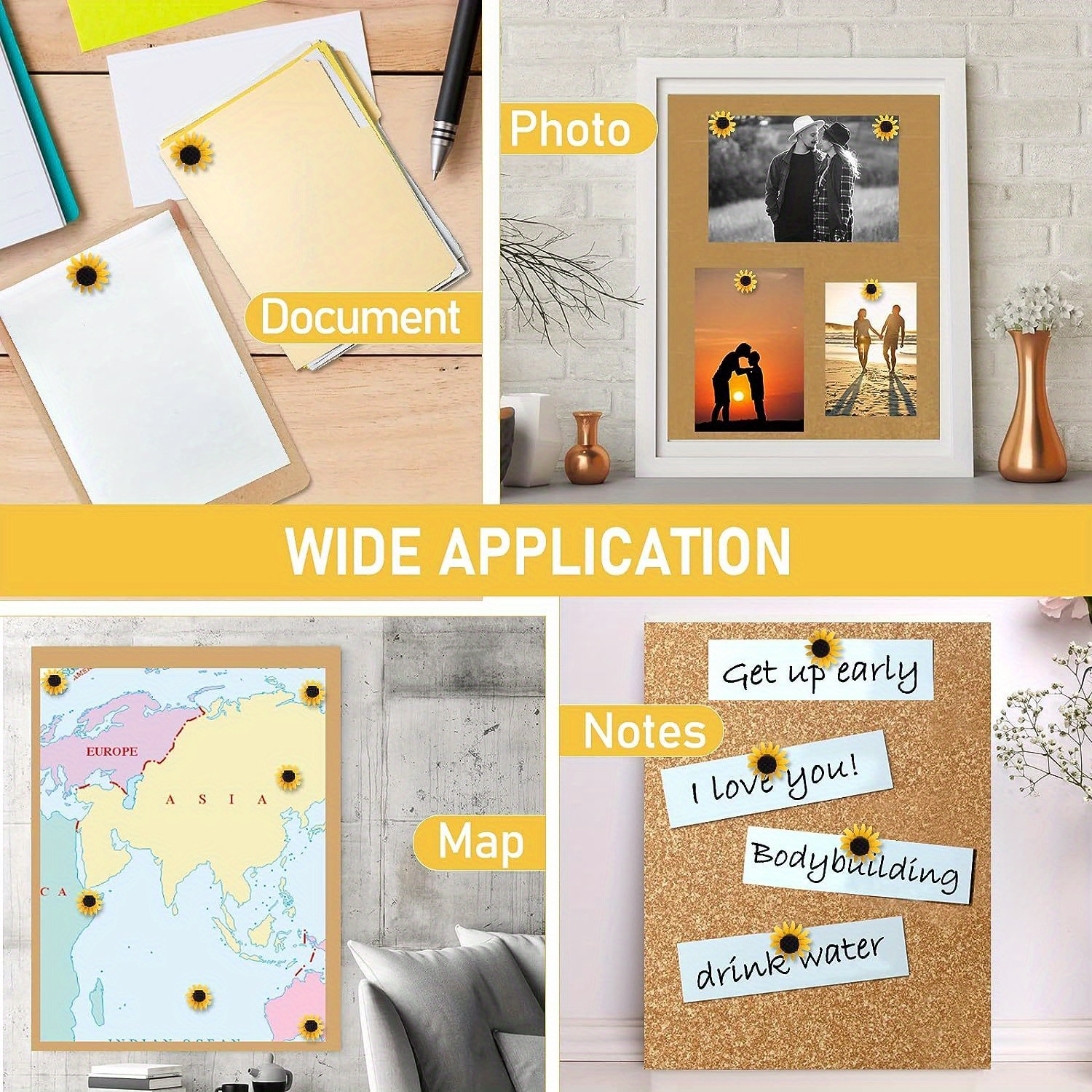 Sunflower Push Pins Decorative Cork Board Desk Decorations Temu Australia