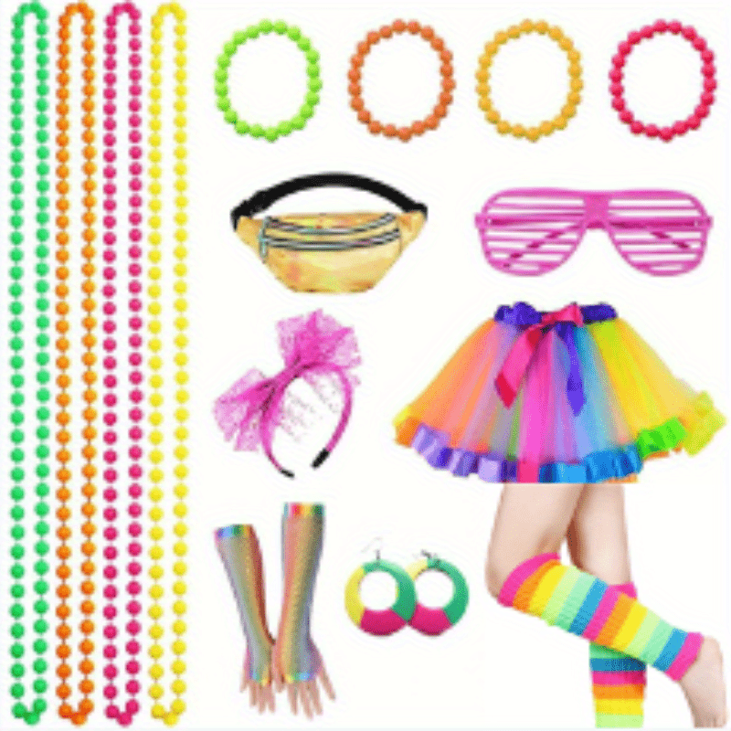 Y2k 80s Costume Accessory Set 80s Clothing Women's Set 80s - Temu