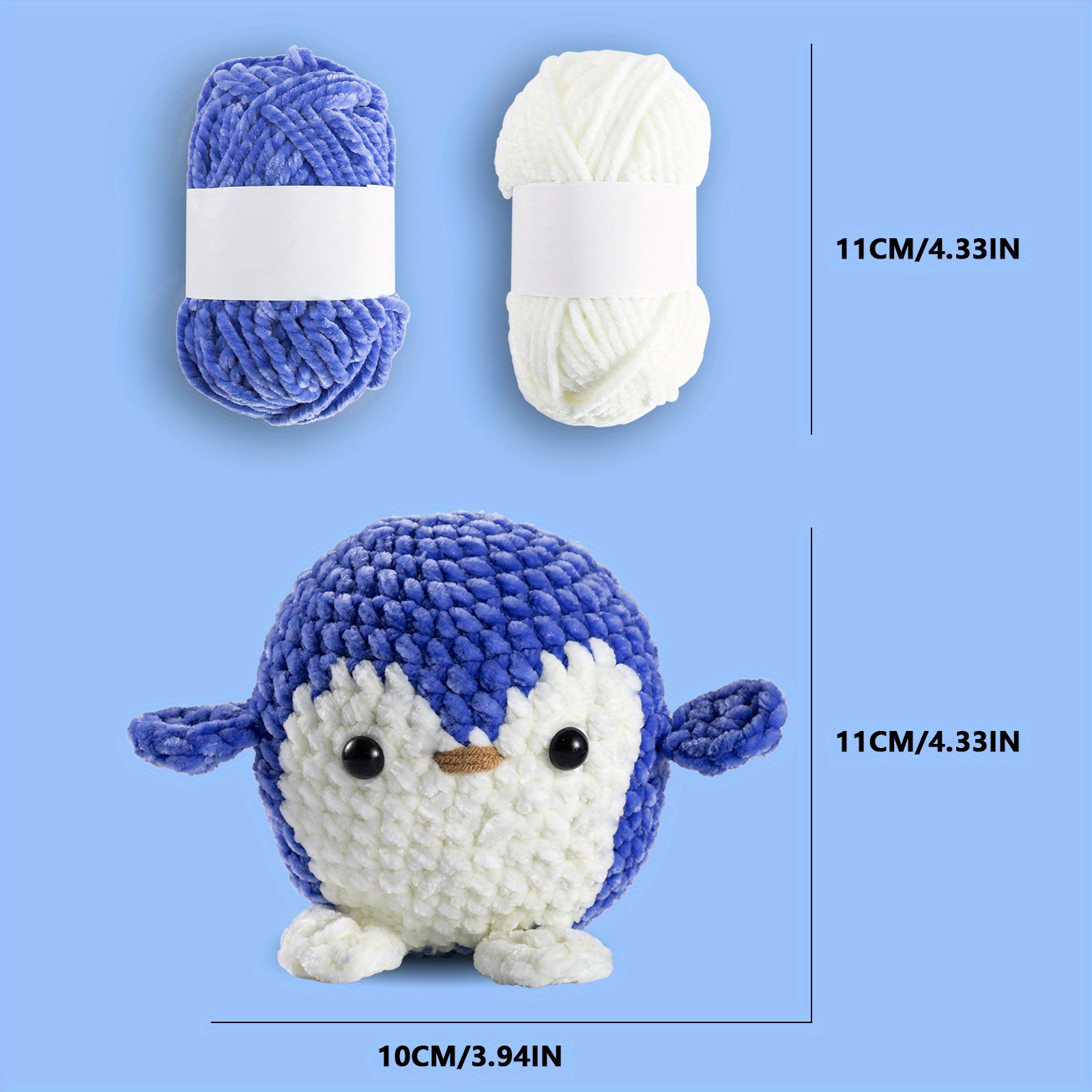 kennifer Crochet Kit for Beginners Kids - Set of 2 Cute Penguin with Step  by Step Video Tutorials, Crochet Kit for Beginners Adults, Yarn, Hook,  Needles, Scissors (Plus Size)