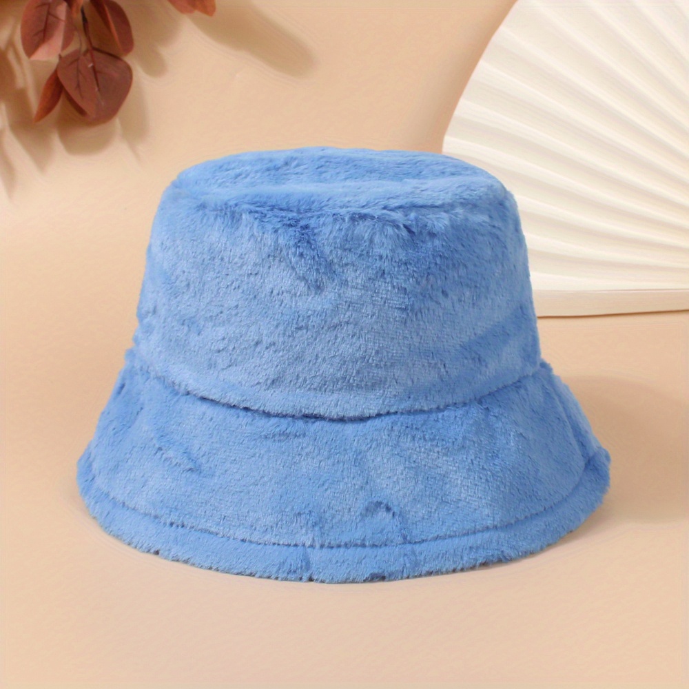 Candy Color Fuzzy Bucket Hat Women Winter Warm Soft Plush - Temu