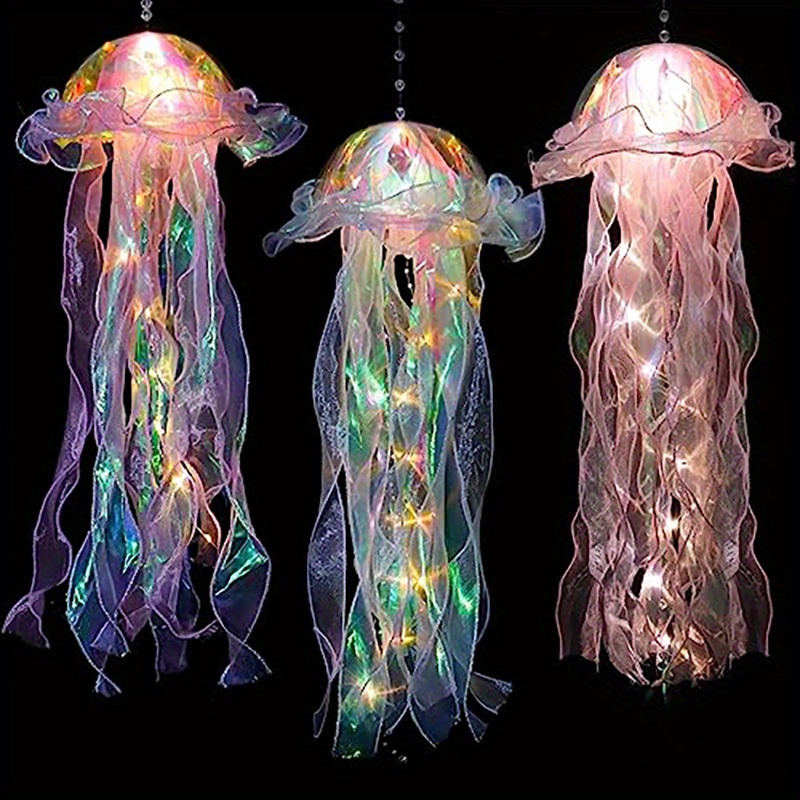 4pcs Fish Bubble Decorations, Mermaid Party Decorations, Pvc Clear Hanging  String, Jellyfish, Underwater Bubbles, Flower Wreath Garland, Clear Hanging