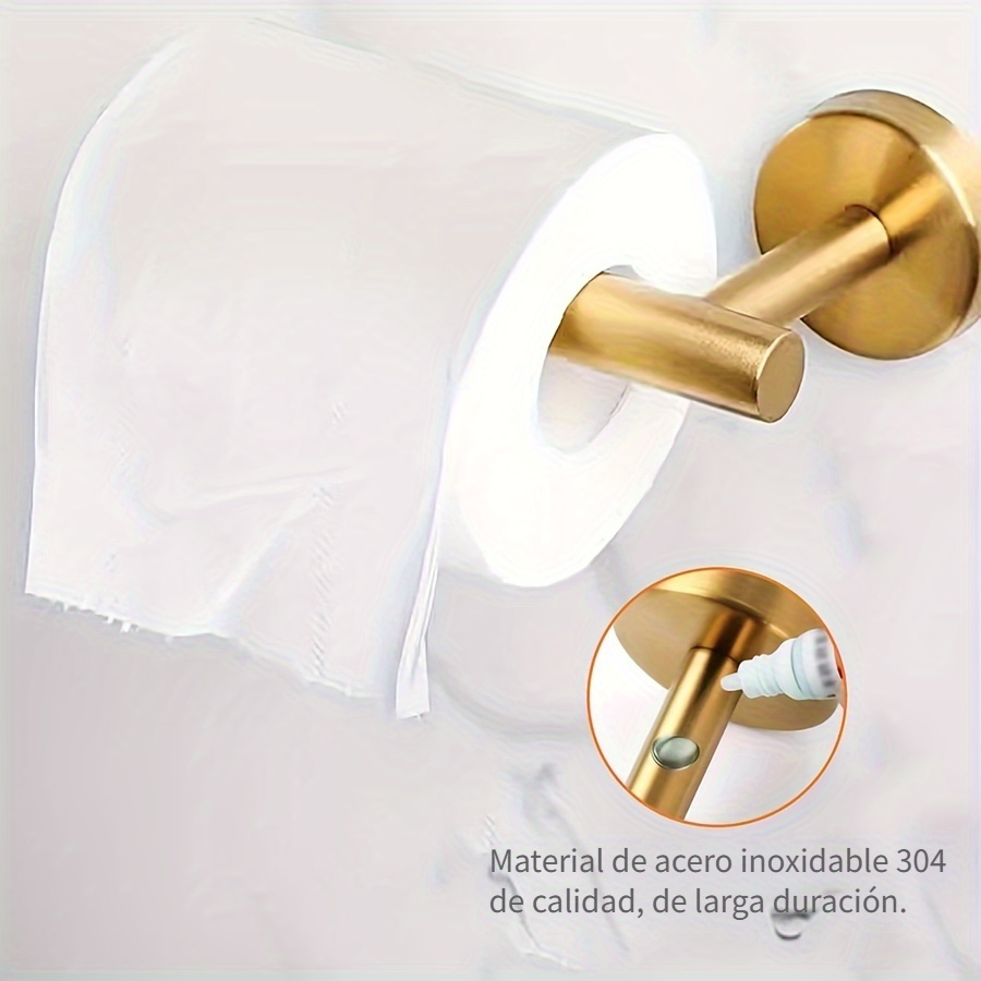 Juego de 5 toalleros autoadhesivos para baño, accesorios adhesivos de baño  que incluyen anillo para toallas, soporte para papel higiénico, barra de