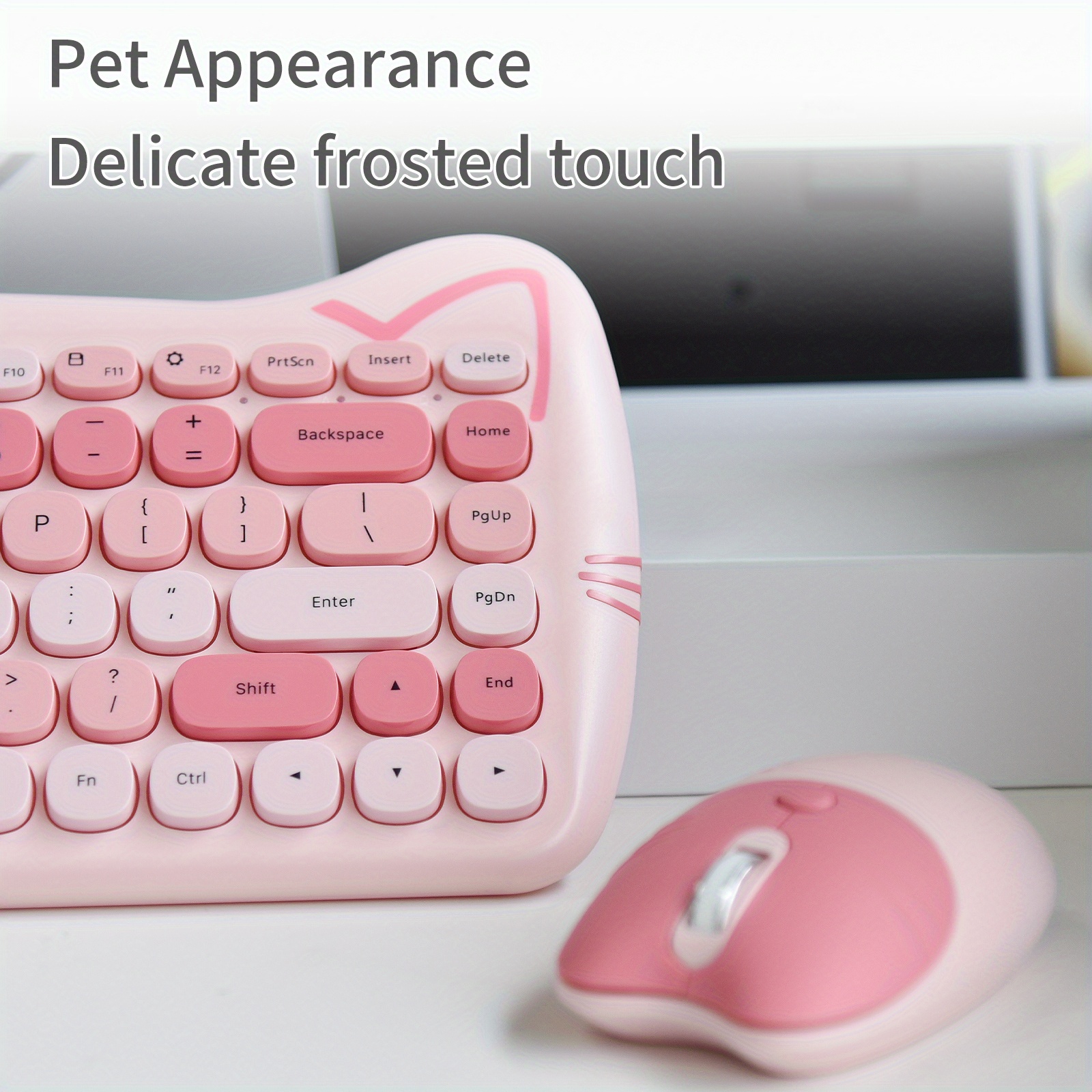 Small Wireless Cat Shaped Keyboard And Mouse Wireless - Temu