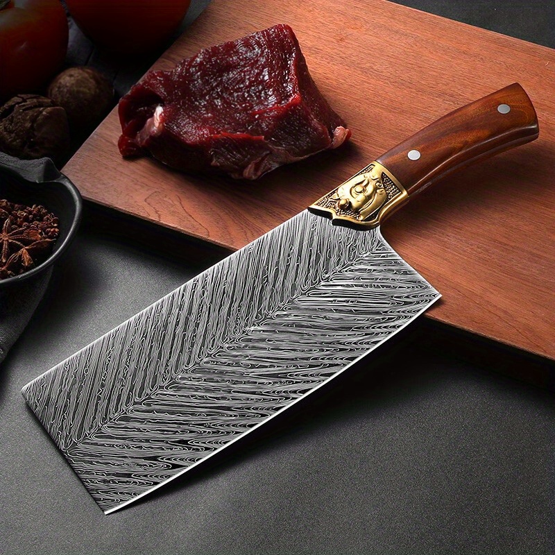 Plys Kitchen Knife, Forged Large Chopping Knife, Sharp Slicing Knife For  Home Outdoor Cooking - Temu