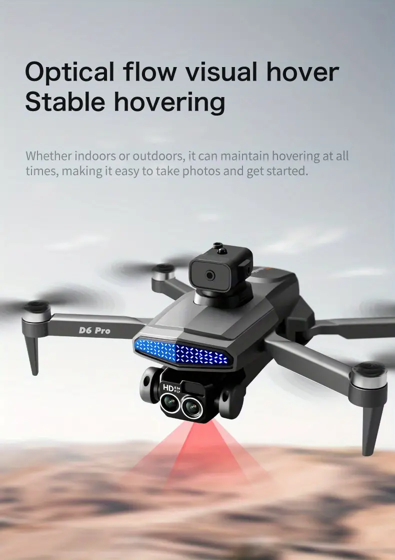 esc camera, d6 pro orange brushless optical flow remote control drone with sd dual camera 2 3 batteries esc camera 540 intelligent obstacle avoidance upgraded brushless motor headless mode wifi fpv app control details 8