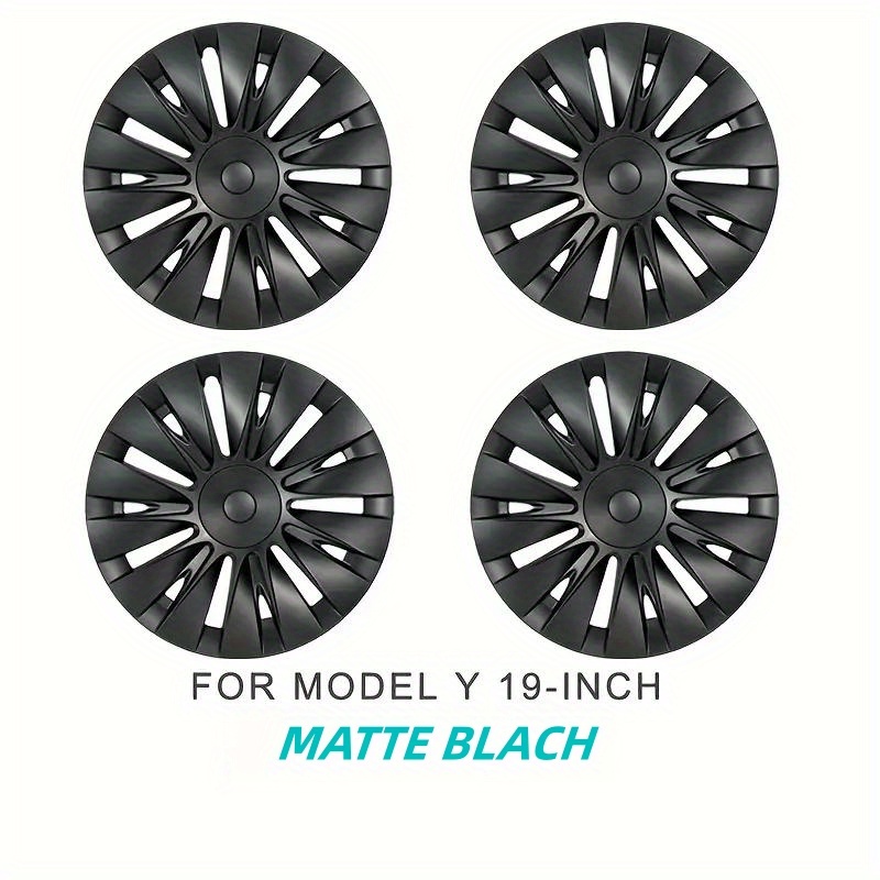 Capuchon de moyeu de roue noir, haute résistance, texturé, remplacement  pour les remplacements, modèle Y 2020-2023, style de voiture, 256, 4 pièces