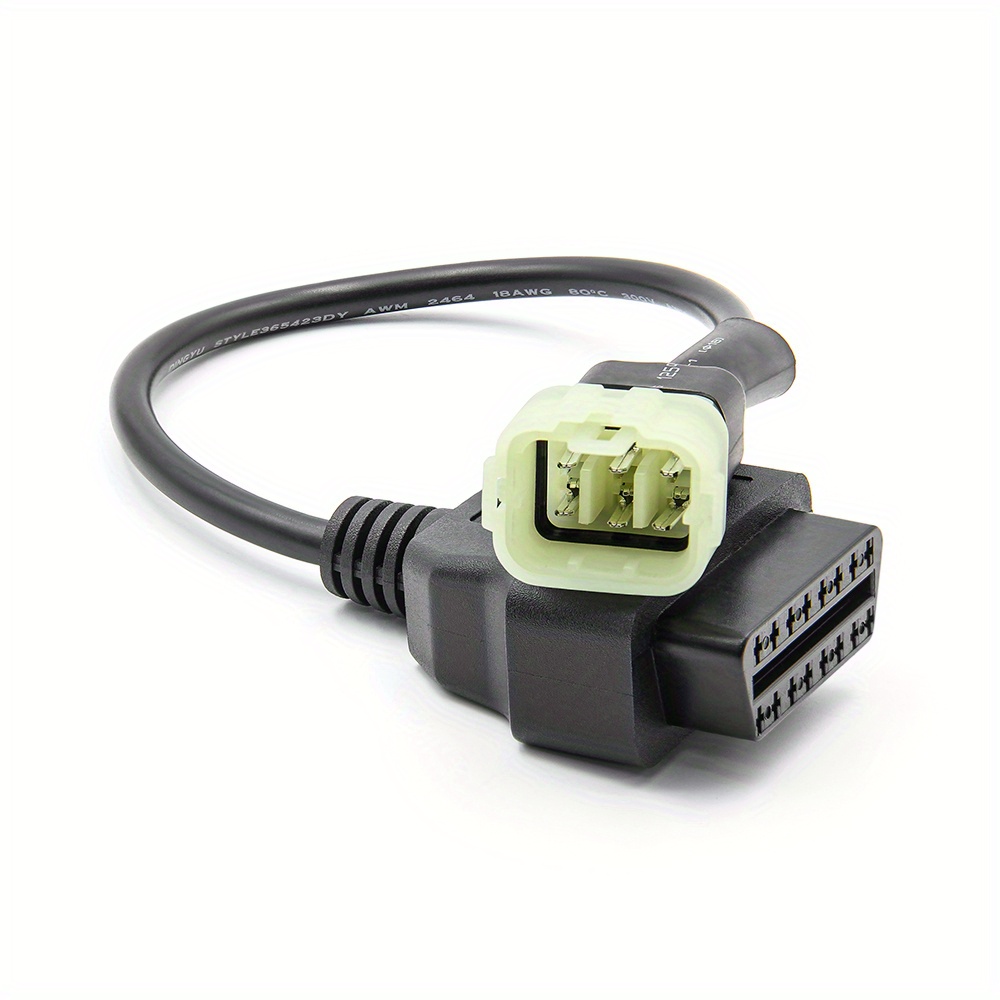 Câble adaptateur pour diagnostic de moto, 6 broches vers OBD2 16 broches,  connecteur de détection de défauts pour DELPHI ECU