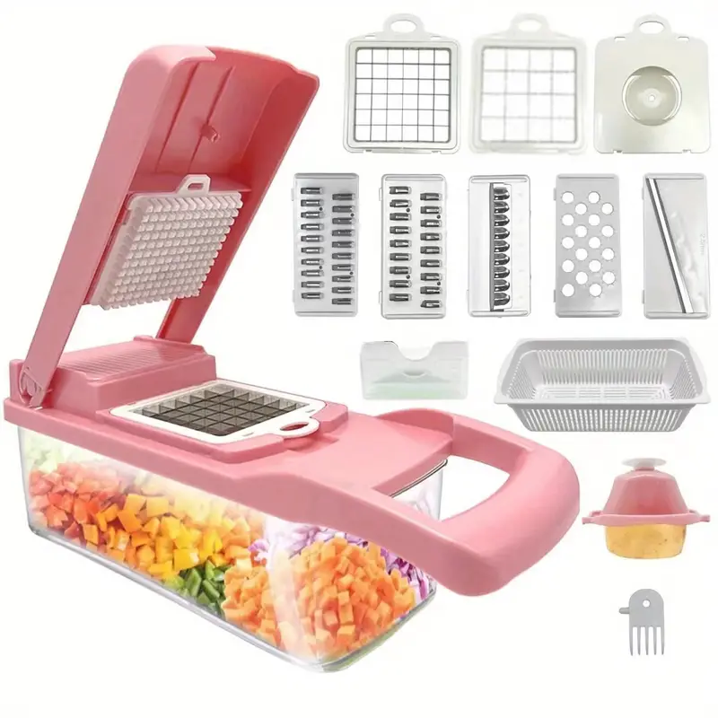 15-in-1 Multifunctional Vegetable Chopper, 7-blade Onion Dicer