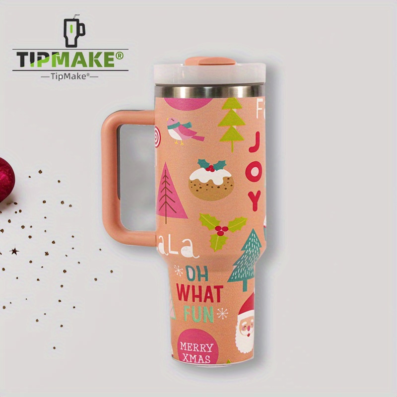 Christmas Pattern Water Bottle Portable Creative Car Tumbler - Temu