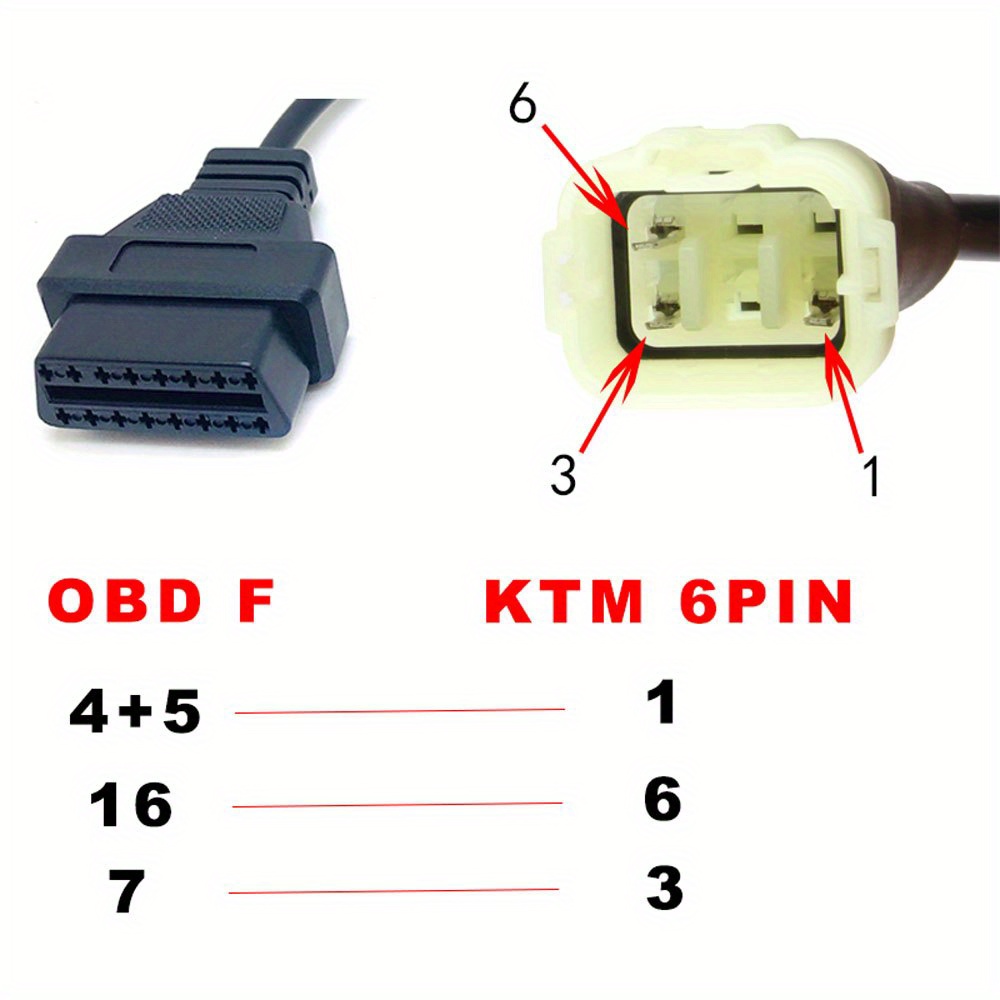 6 à 16 broches Adaptateurs Obd Moto Obd2 Connecteurs d'extension de câble  de diagnostic pour-yyc