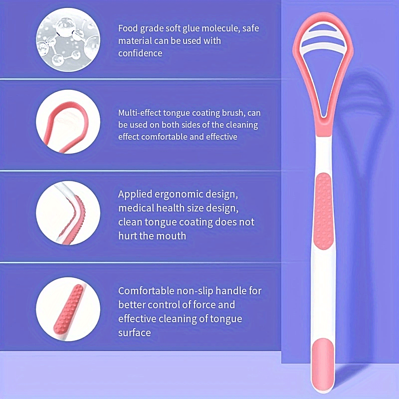 Reduce Bad Breath With Silicone Tongue Scraper - Oral Care Tool For Adults  - Temu