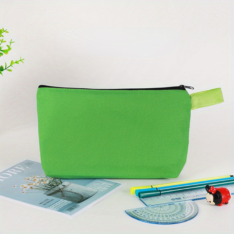 COFEST Blank Canvas Zipper Pouch For DIY CraftCanvas Makeup Bags With  Canvas Cosmetic Bag Multi-Purpose Travel Bags Pen Pencil Case Green 