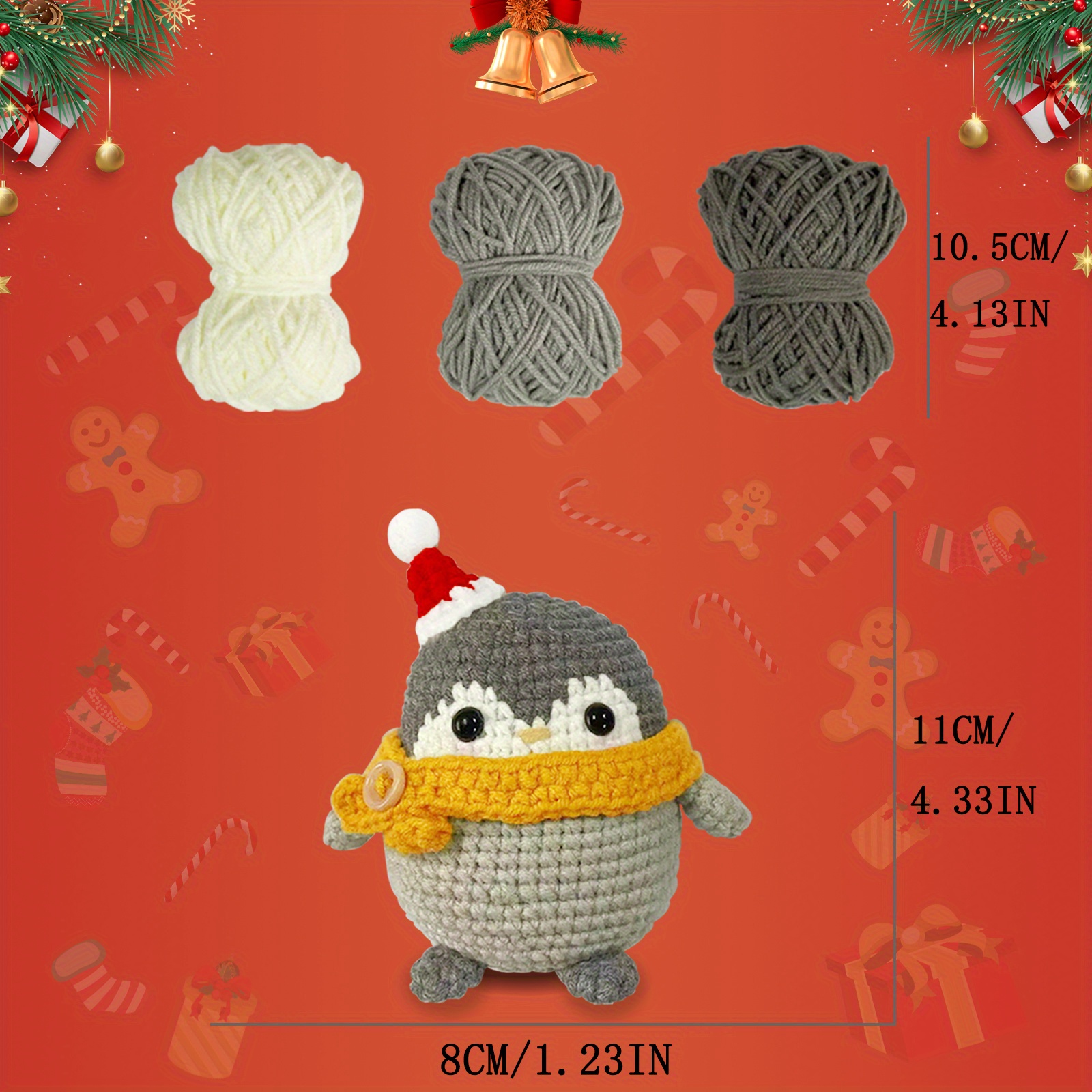  QUEISHA Christmas Crochet Kit for Beginners,Cute