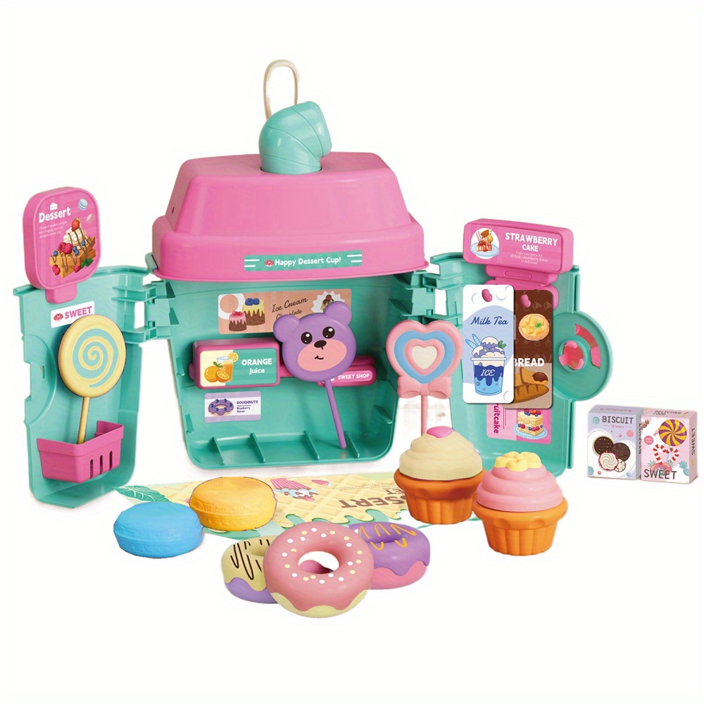 Pretend Play Ice Cream Maker Desserts Food Shop Set - Temu