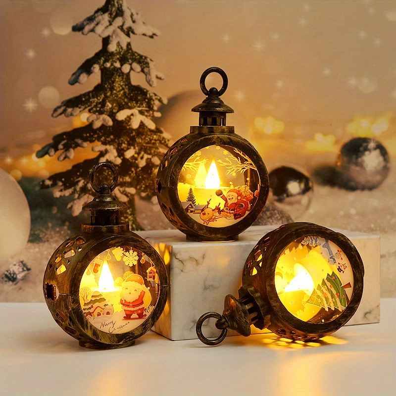 Christmas Mini Lantern Decorative Lights Vintage Hanging Led - Temu