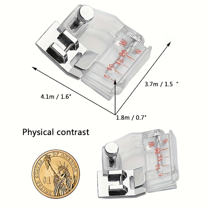 1pc Adjustable Bias Tape Binding Foot Snap On Presser Foot - Temu