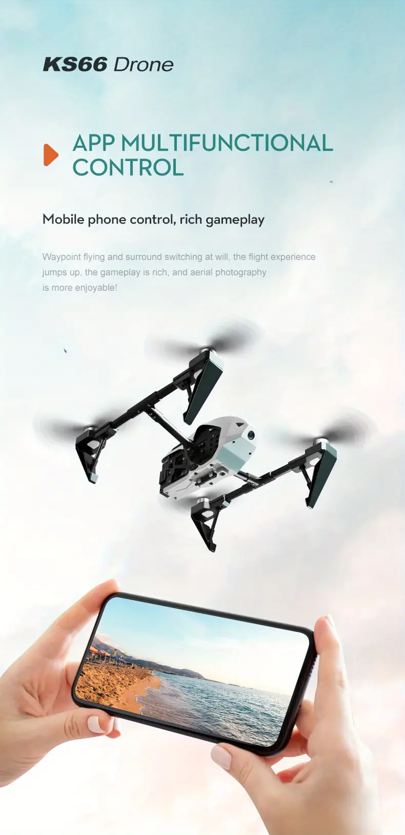 ks66 alloy aerial photography drone brushless quadcopter optical flow high definition camera remote control drone details 12