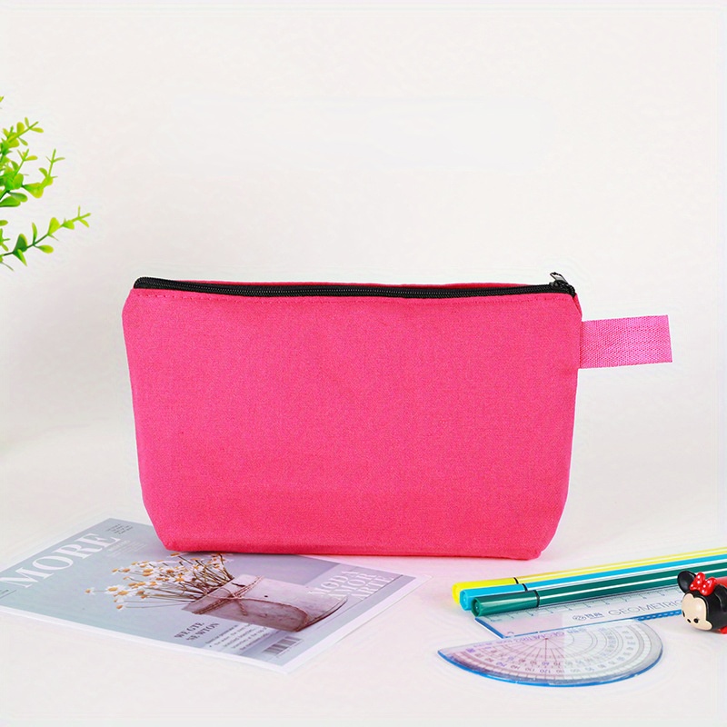 Woman's DIY Craft Makeup Travel Bag Pink Canvas Pouch Makeup Bag Bulk  Cosmetic Bag Zipper Canvas Pencil Case Pouch Gift For Her